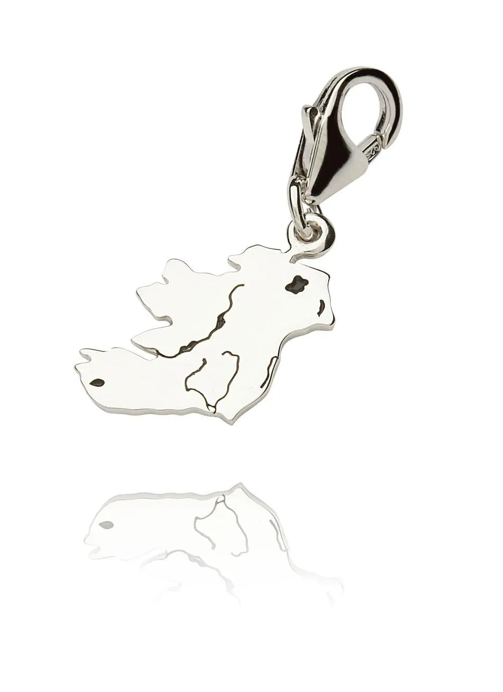 Sterling Silver Map of Ireland Charm