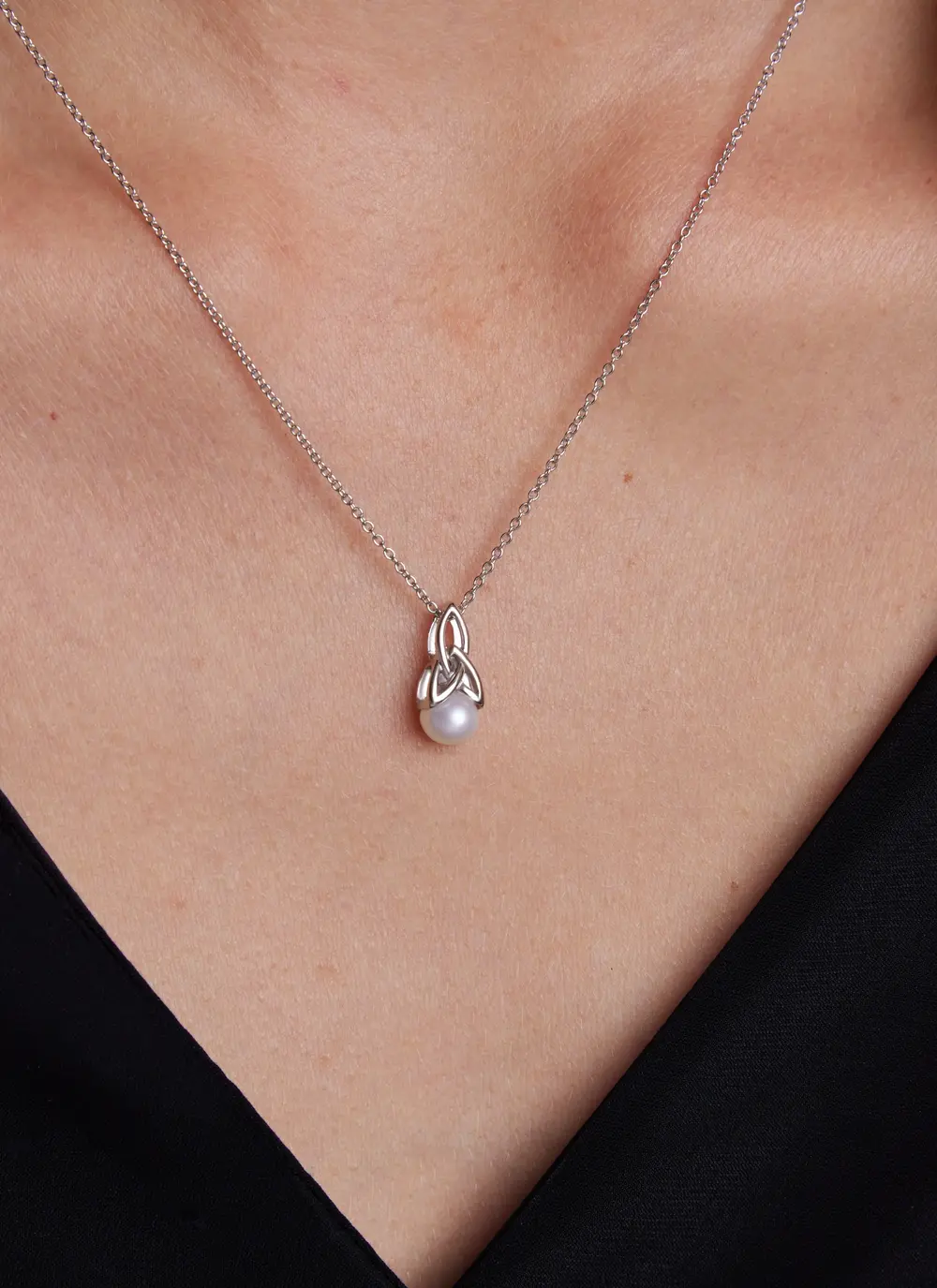 Sterling Silver Trinity Pearl Pendant