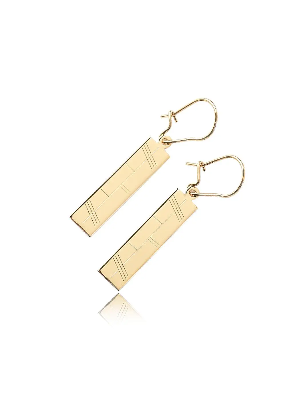 18K Gold Ogham Earrings
