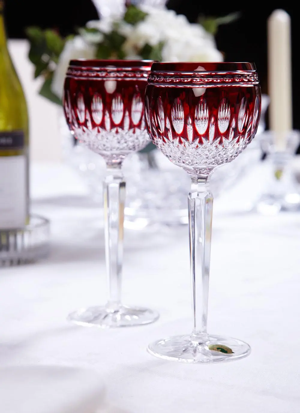 Waterford Crystal Clarendon Ruby Hock Pair 