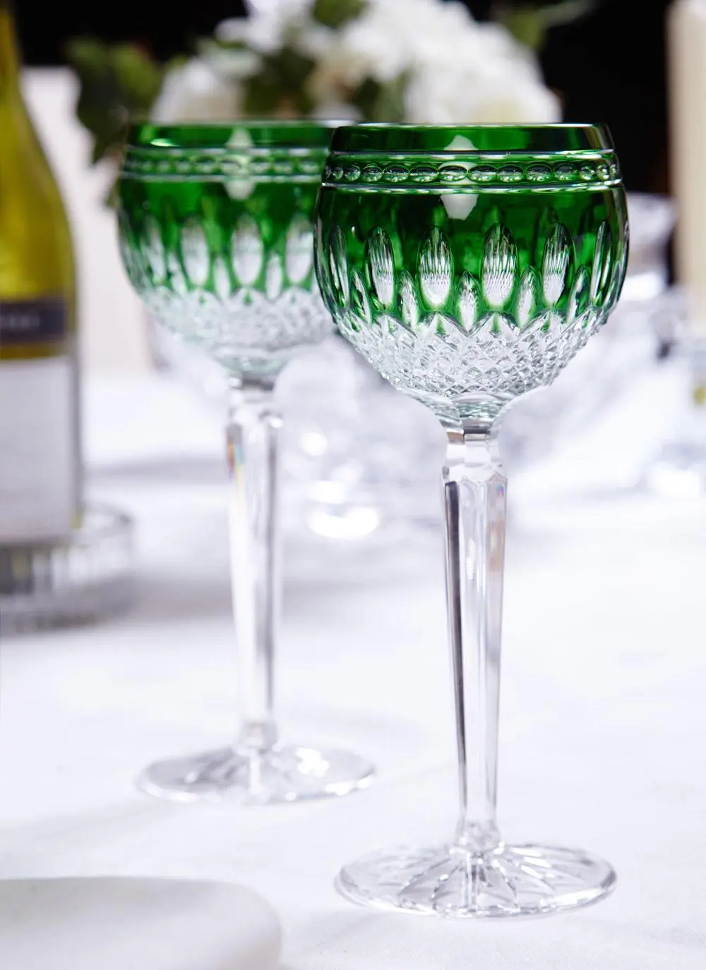 Waterford Crystal Clarendon Emerald Hock Pair