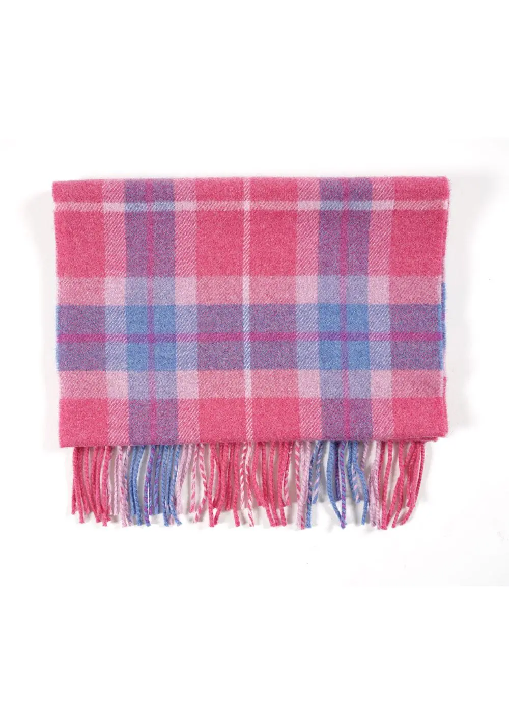 Merino Wool Scarf Pink Check