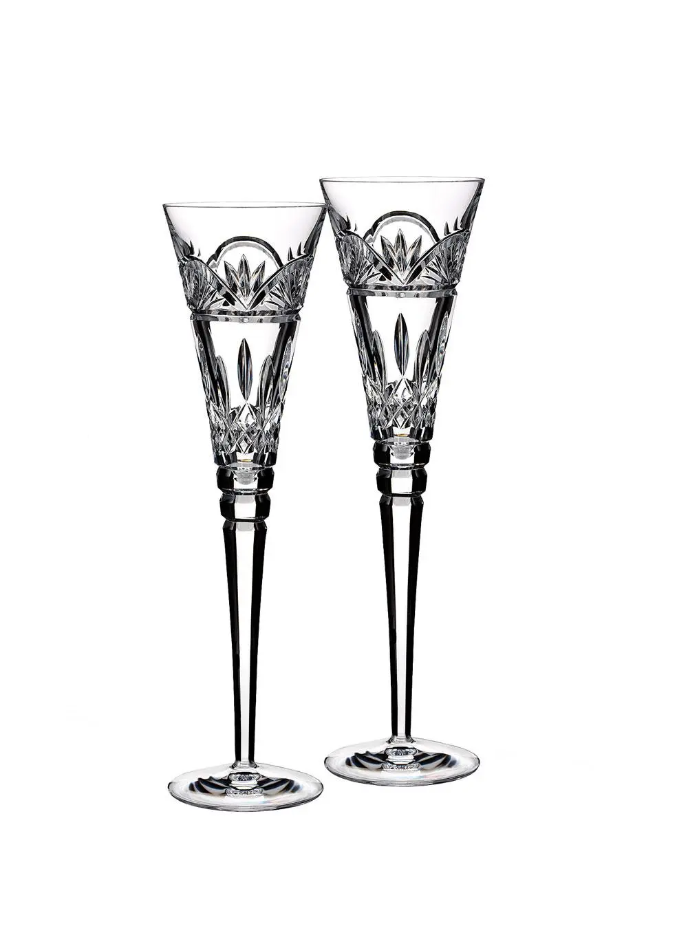 Waterford Crystal Lismore Jim O' Leary Toasting Flute Pair