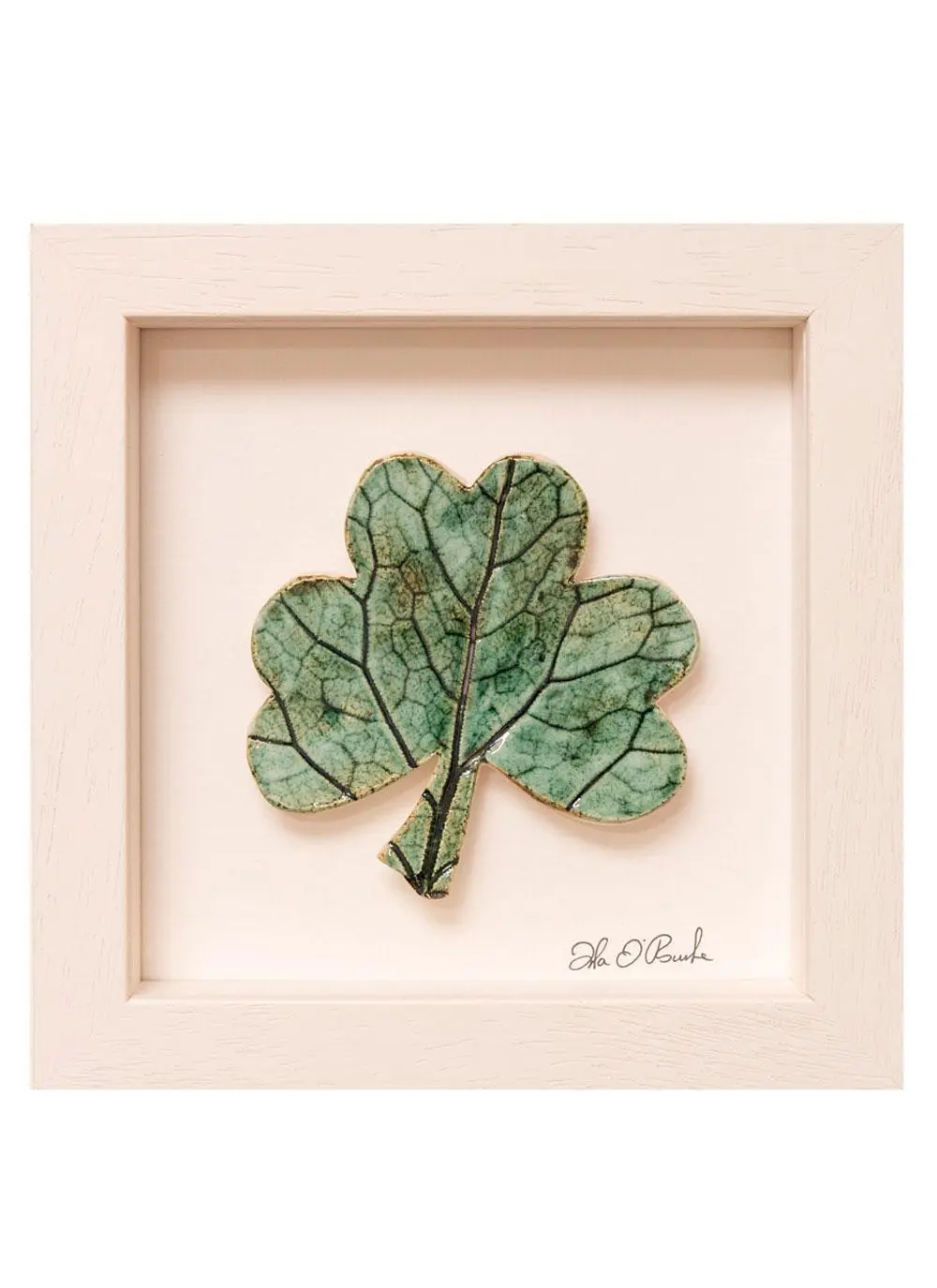 Handmade Framed Ceramic Shamrock