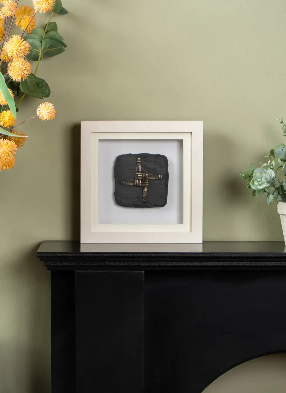 St. Brigid's Cross This Is Ireland Hand Crafted Bronze Plaque Framed Wall Art