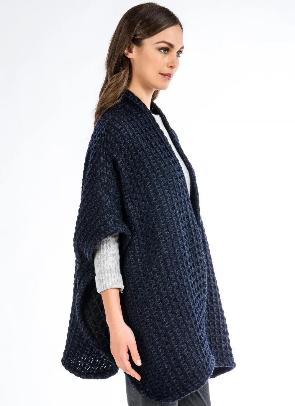 Sandra Navy Honeycomb Cape