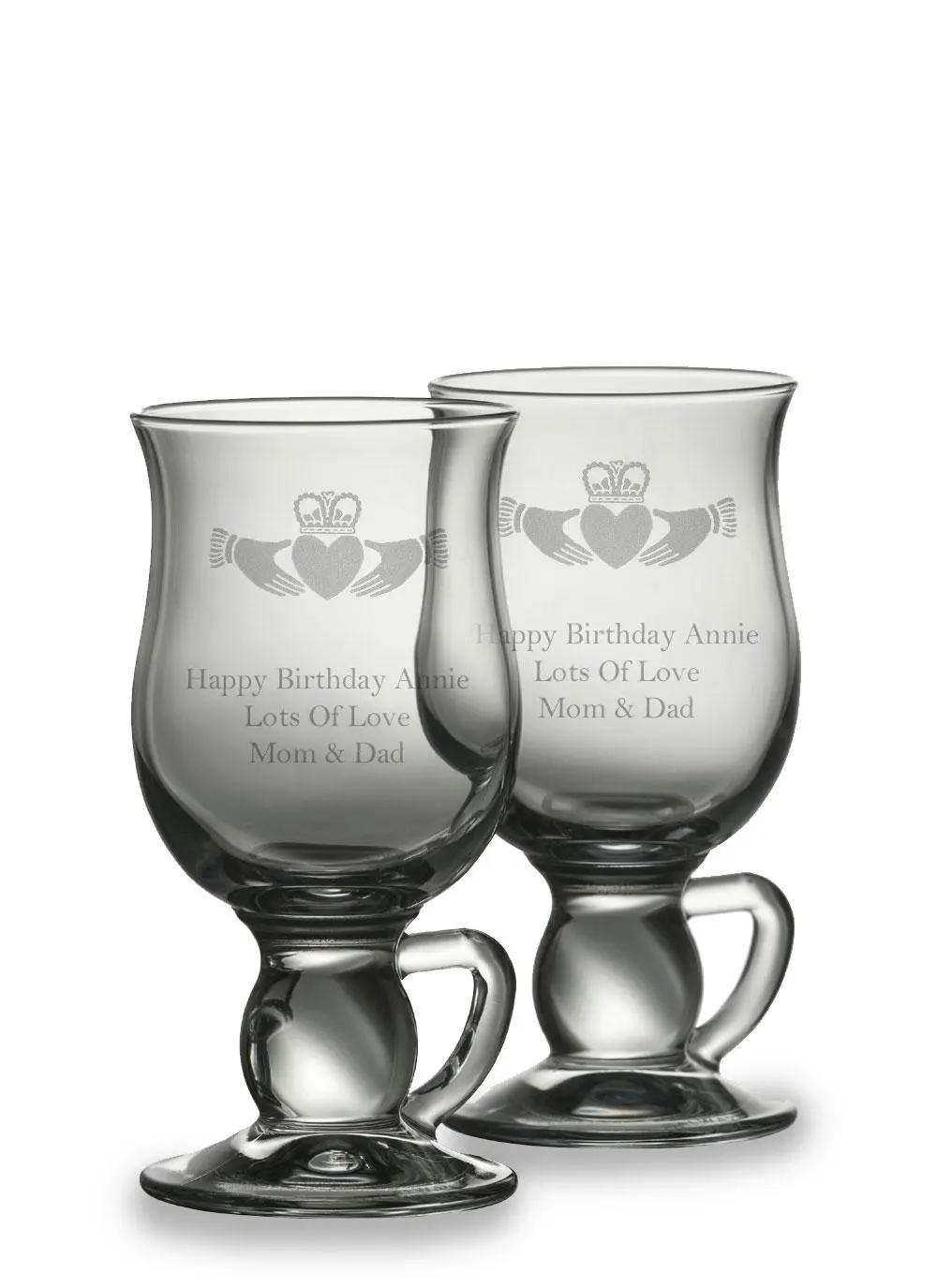 Galway Crystal Irish Coffee Glasses Personalized (Pair)