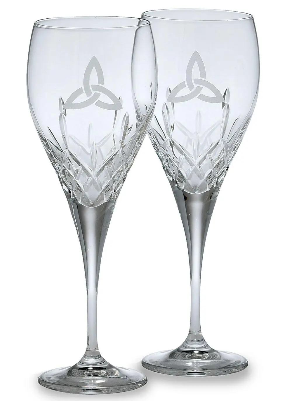 Galway Crystal Trinity Knot Wine Glasses (Pair)