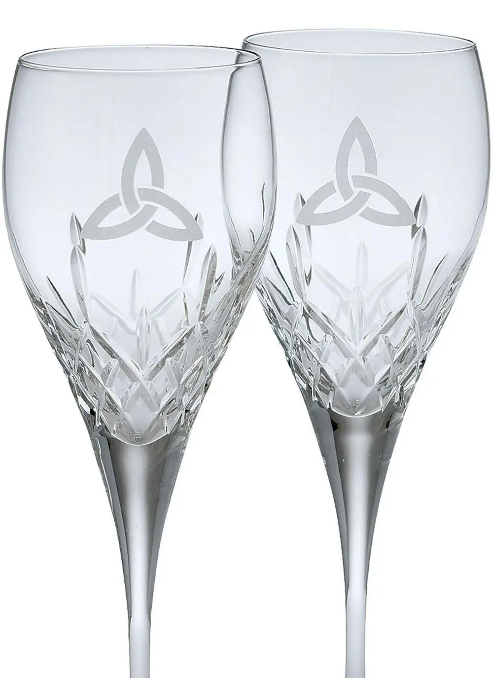 Galway Crystal Trinity Knot Wine Glasses (Pair)