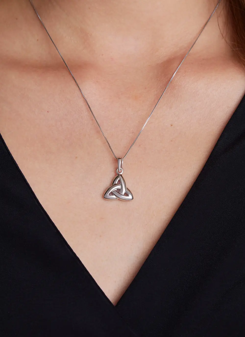 Sterling Silver Rounded Trinity Knot Pendant