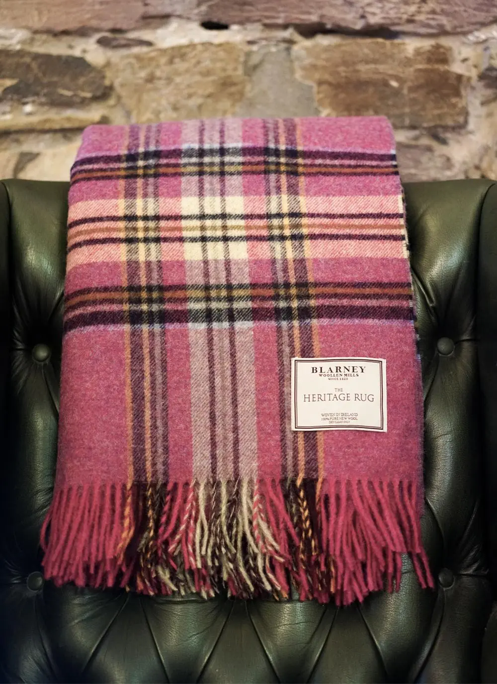 Pink Stripe Heritage Lambswool Throw