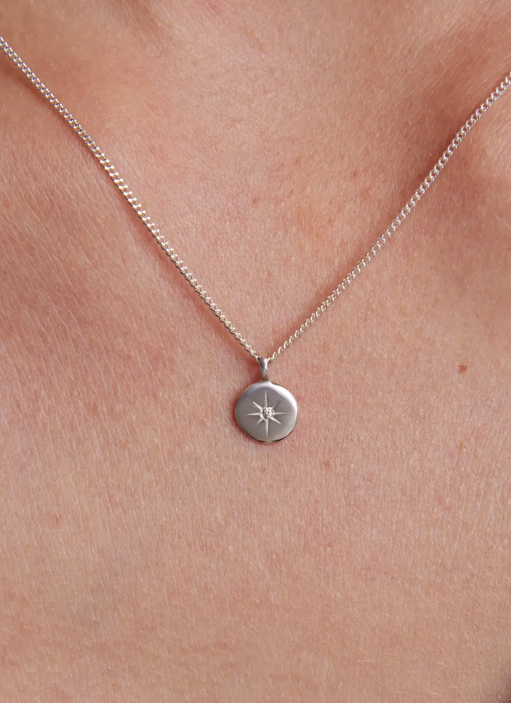 Sterling Silver Light My Way Small Diamond Pendant