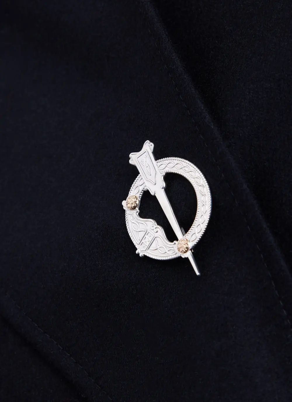 Sterling Silver & Rare Irish Gold Arda Tara Brooch