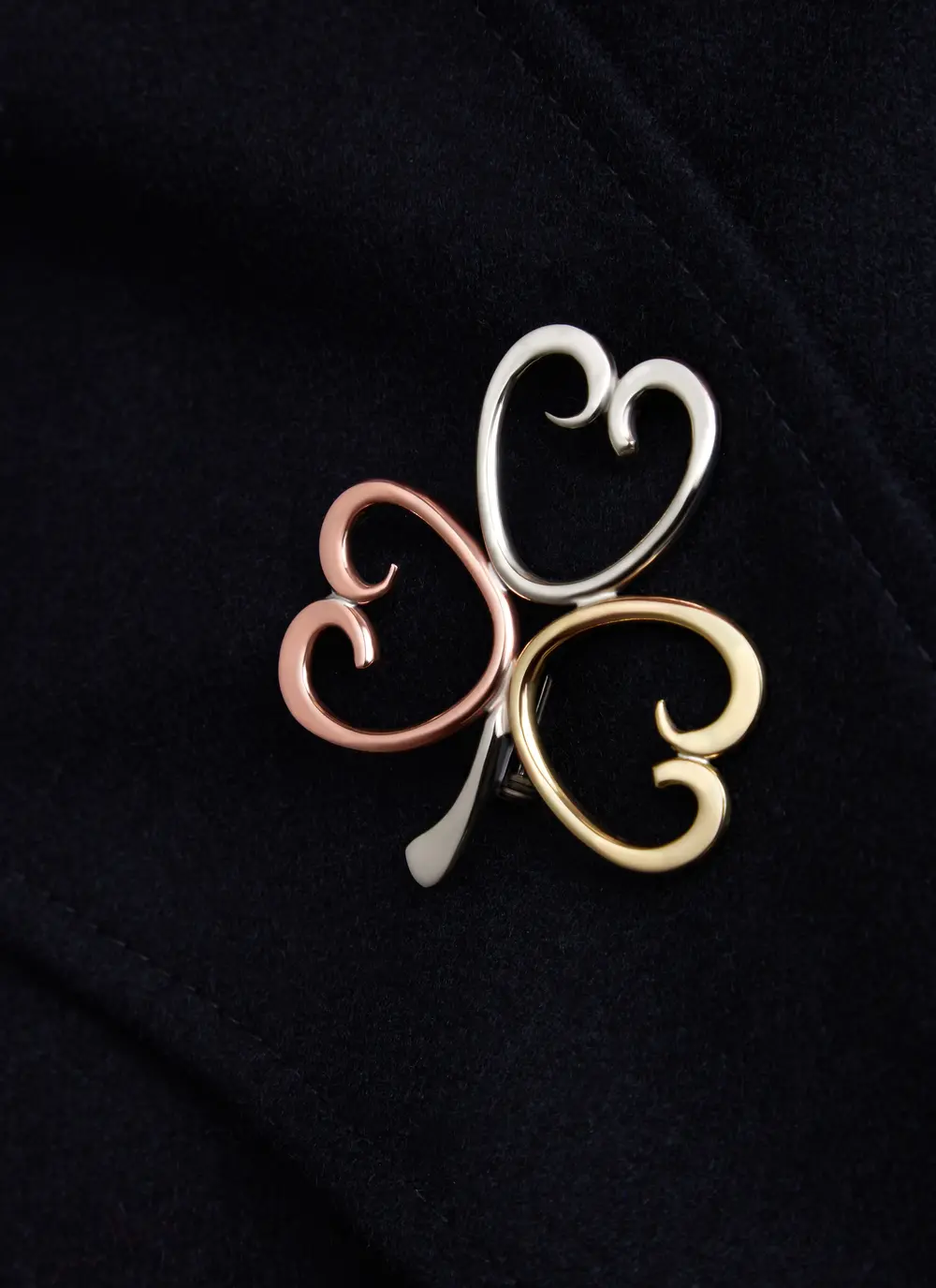 Tri Color Shamrock Brooch