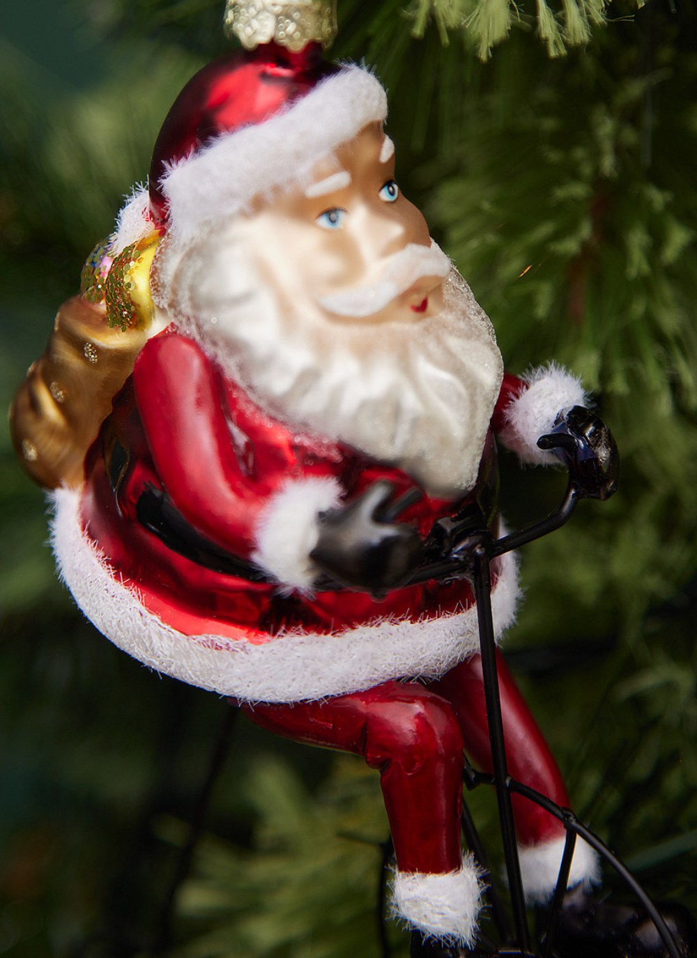 Cycling Santa Tree Decoration