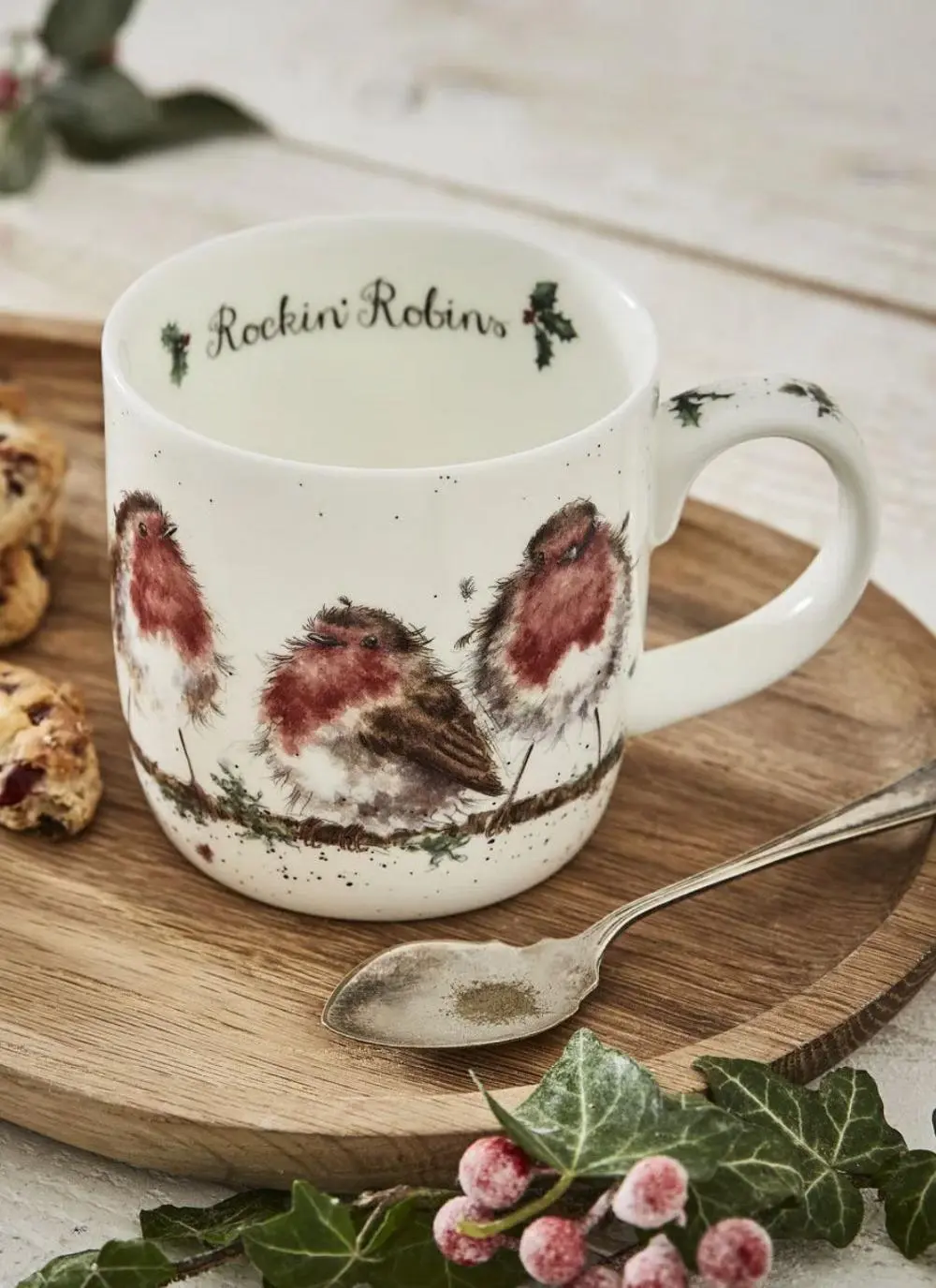 Wrendale Festive Rockin Robin Christmas Mug 