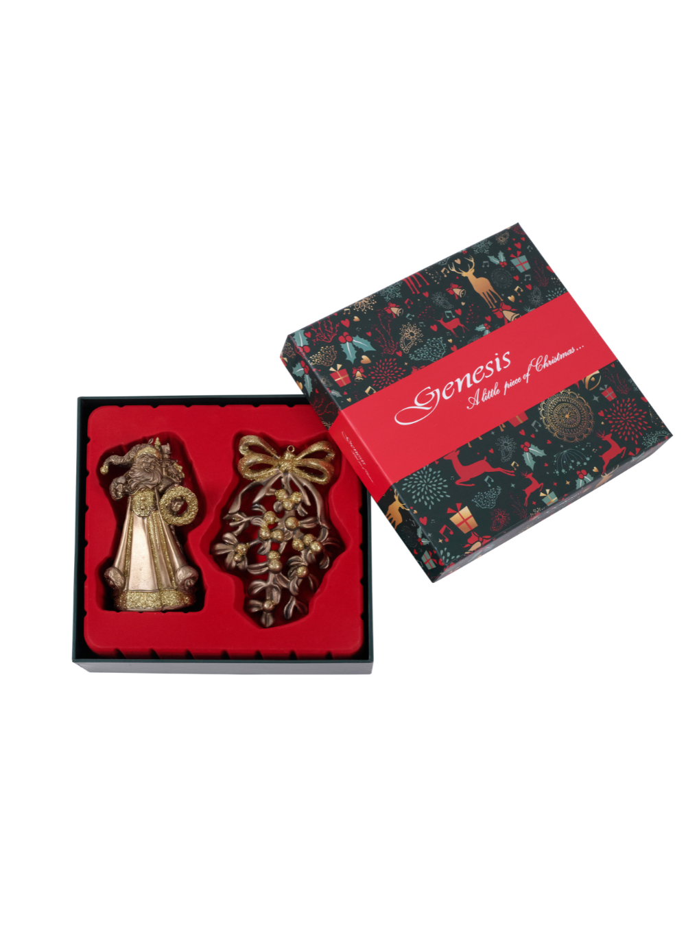 Bronze santa and a bronze mistletoe 
