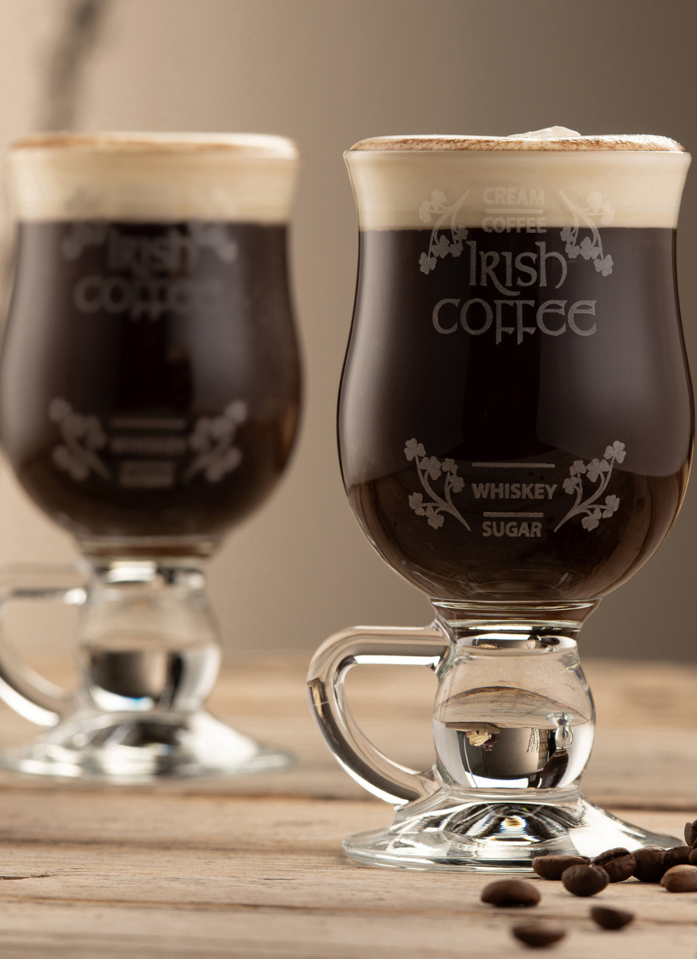 Pair of Irish Coffee Glasses (Recipe Included) 