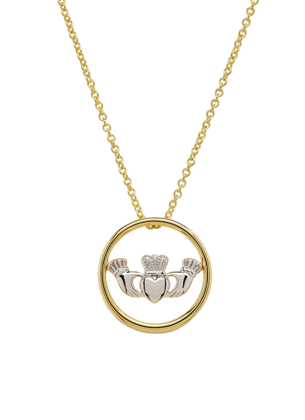 14ct Gold Vermeil Claddagh Pendant