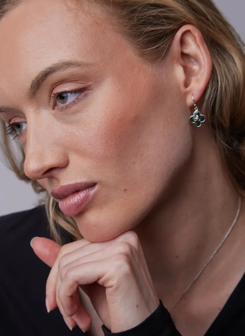Trinity Marble Drop Earrings 