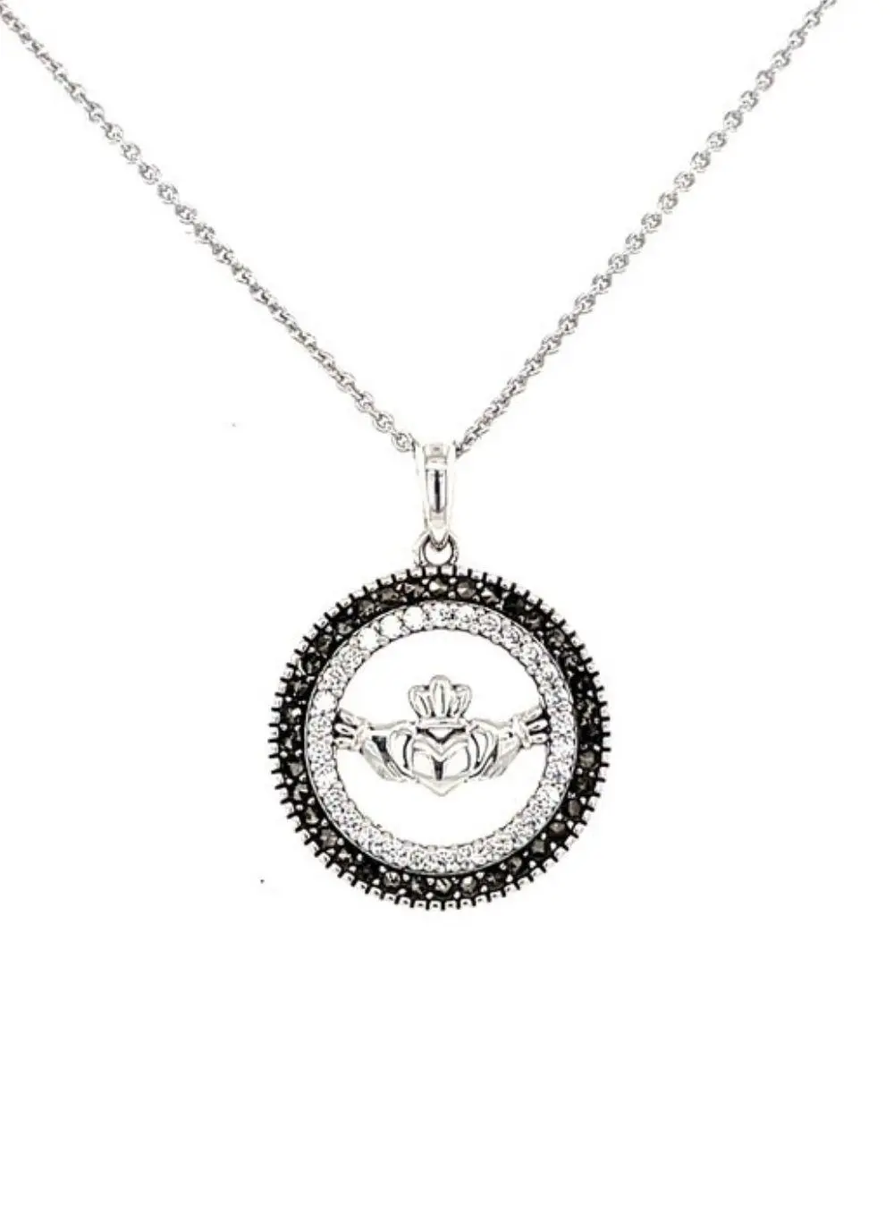 Claddagh Marcite Pendant with Cubic Zirconia