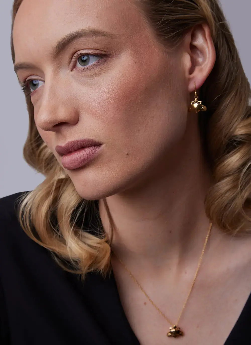 18K Gold Vermeil Claddagh Drop Earrings