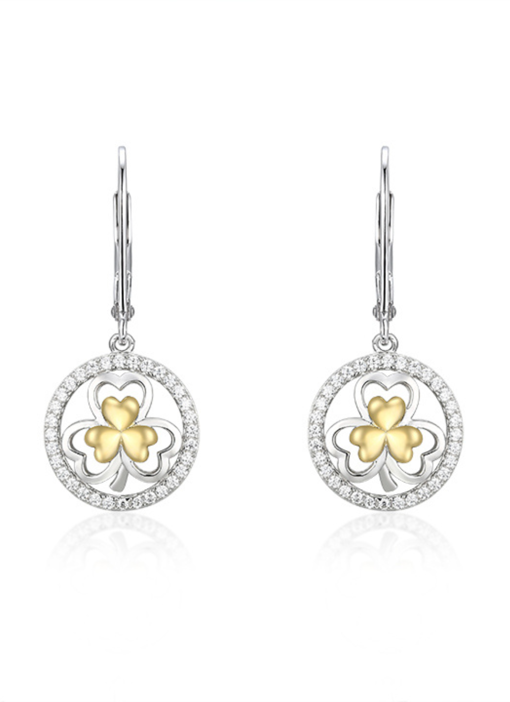 Shamrock Two Tone Drop Earring 