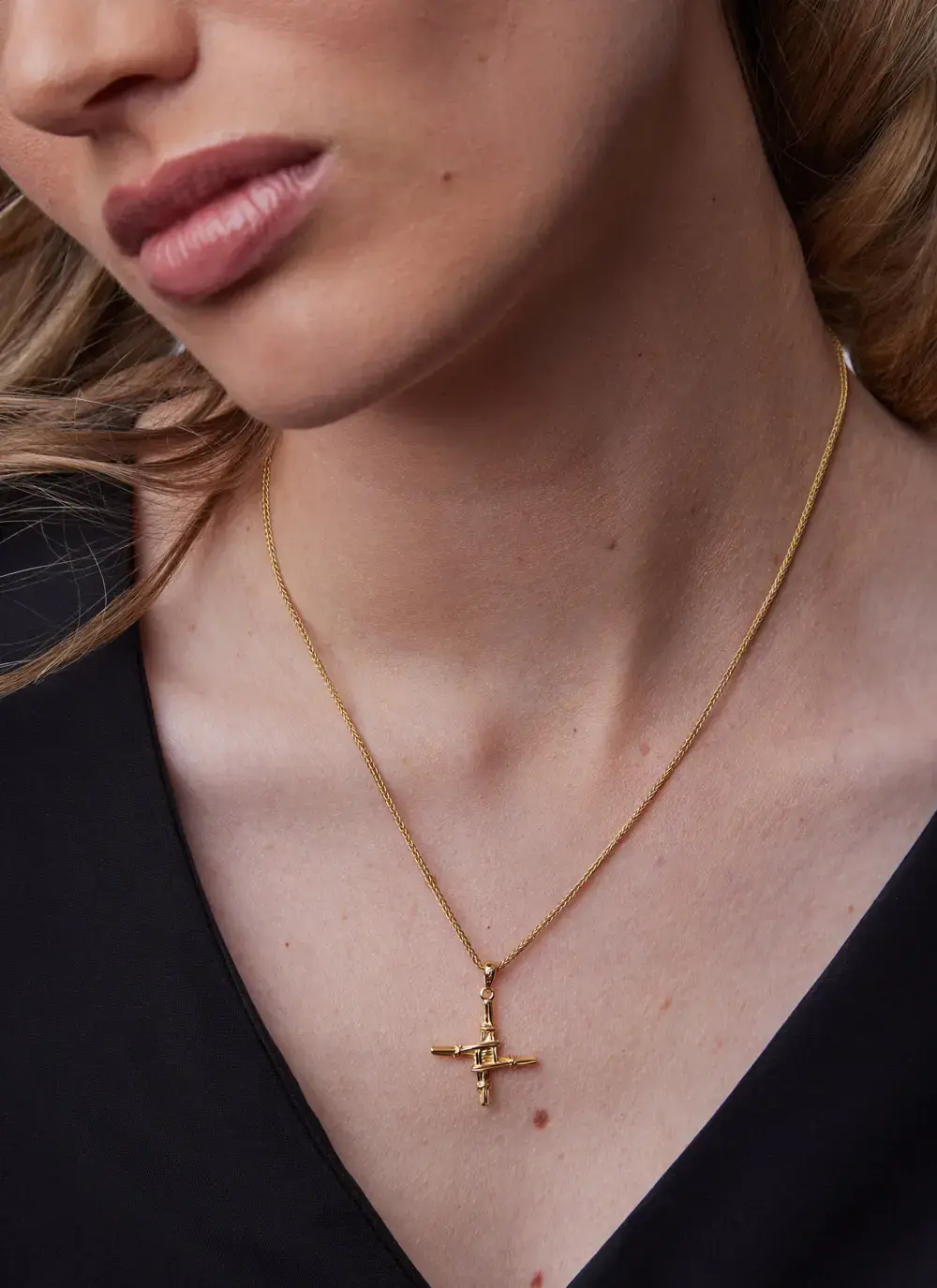 14k Gold Vermeil St. Bridget Cross Pendant 