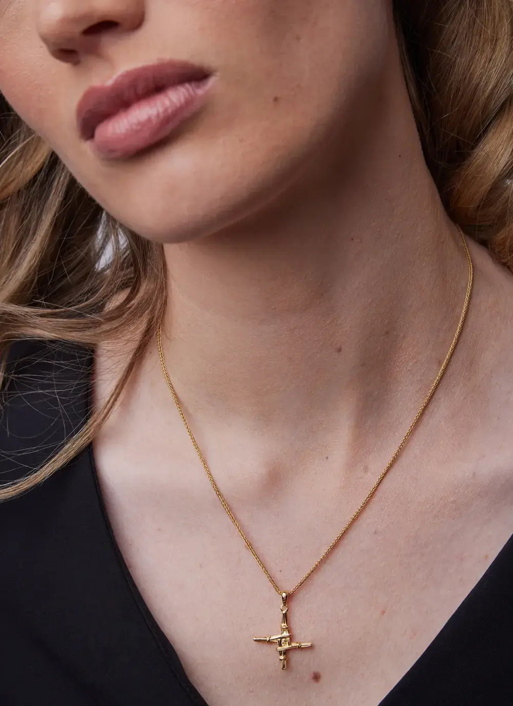 14k Gold Vermeil St. Bridget Cross Pendant 