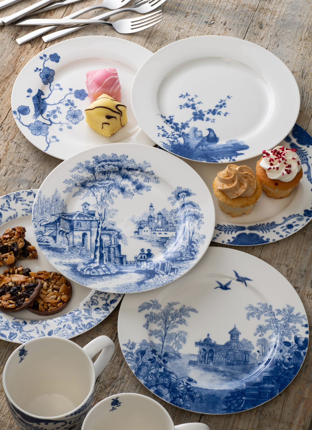 Archive Blue Tea Plates Set of 6