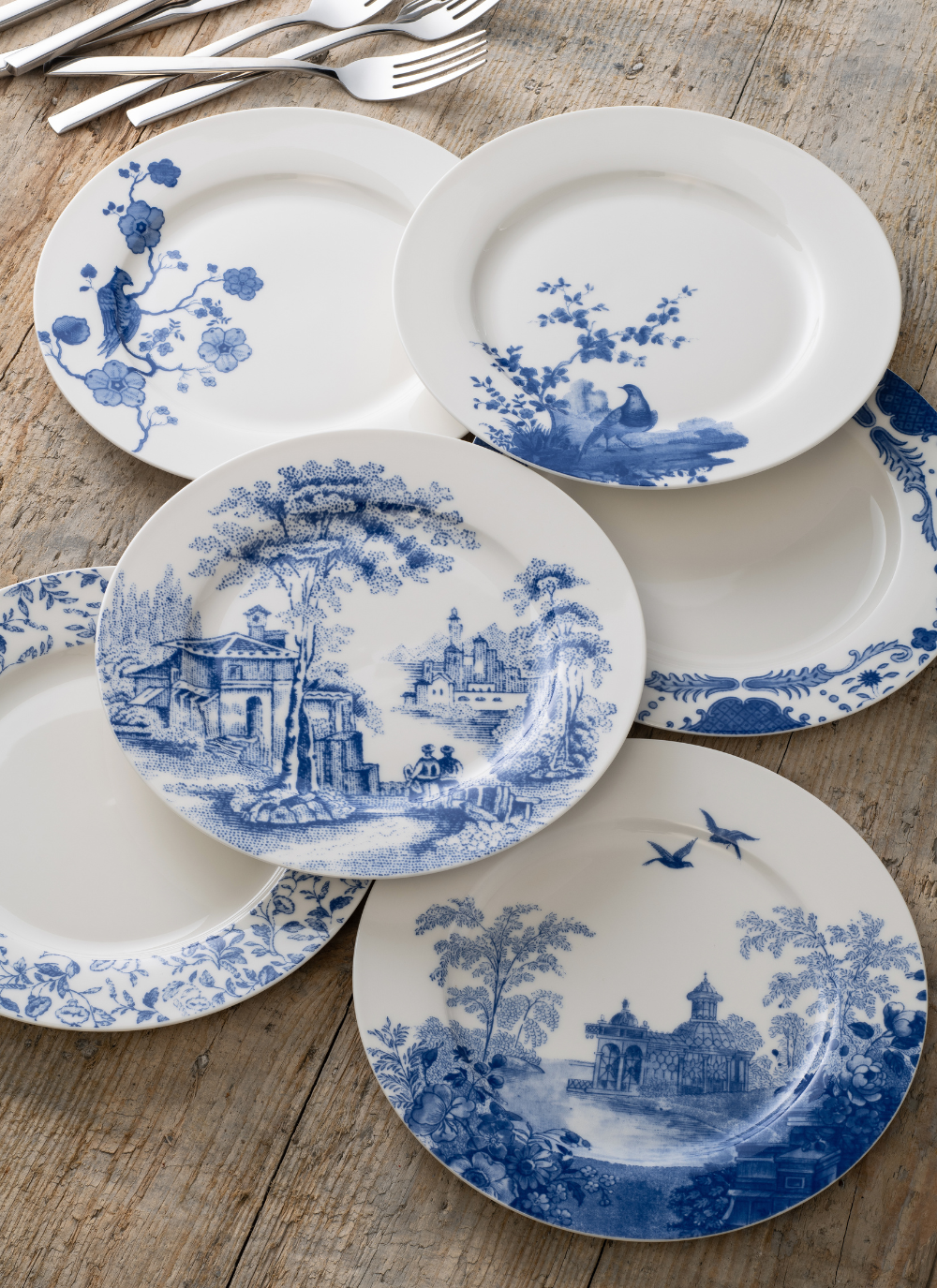 Archive Blue Tea Plates Set of 6