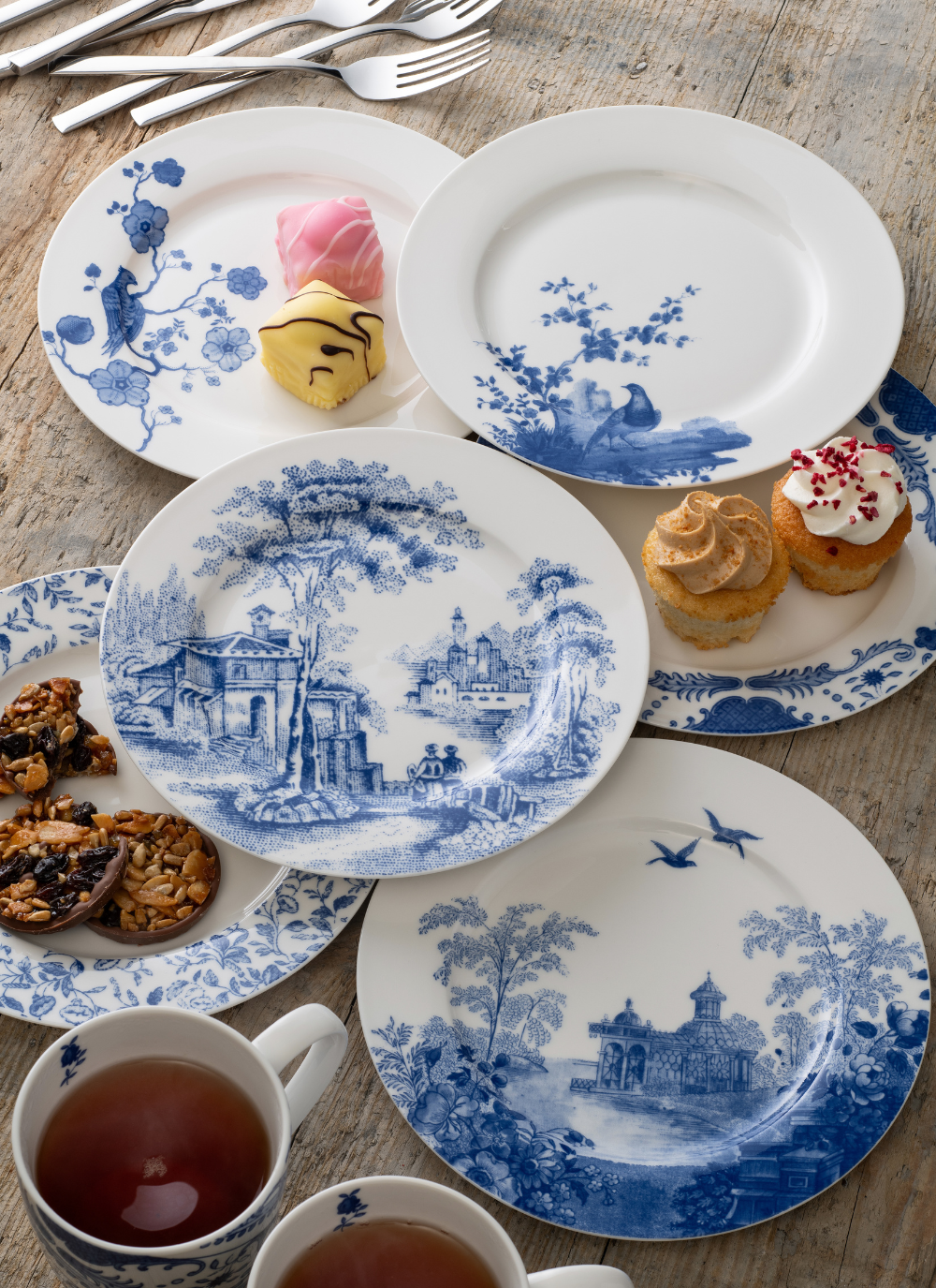 Archive Blue Tea Plates Set of 6