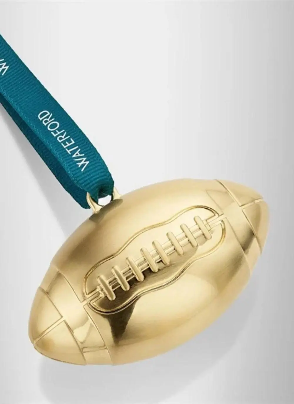 Waterford Crystal Football Golden Hanging Ornament – Collectible Christmas Accent