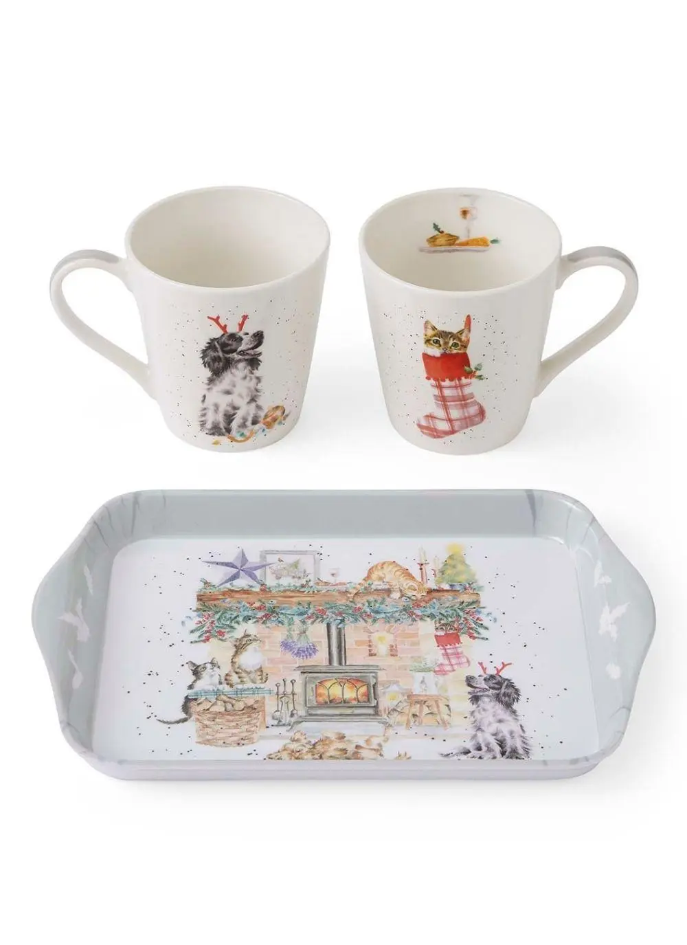 No Place Like Home Set of 2 Mugs With Tray