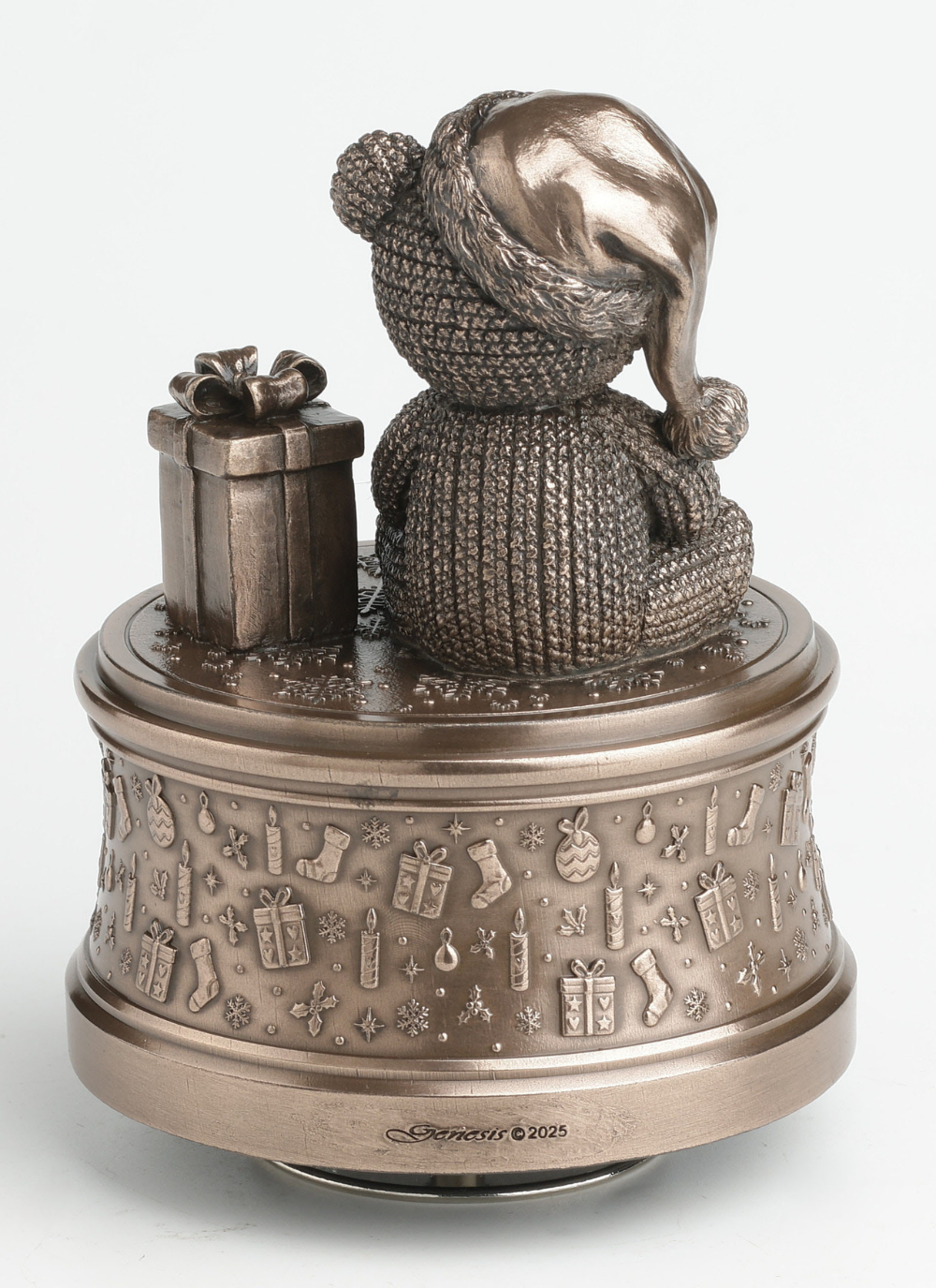 Baby's First Music Box Cast Bronze Festive Christmas Keepsake