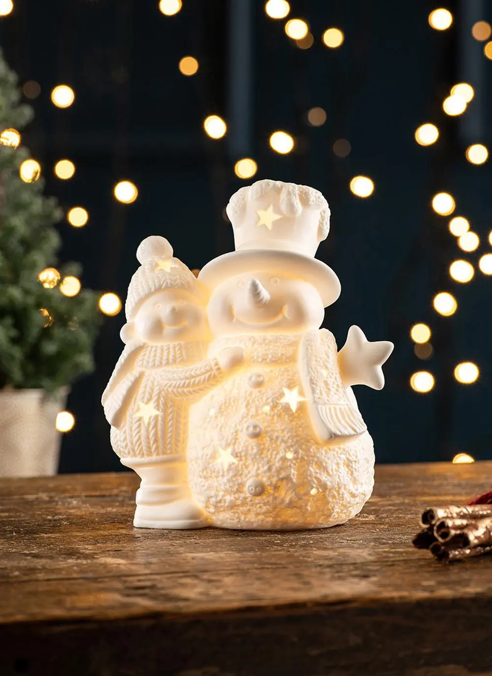 Pair Of Snowmen Led Light