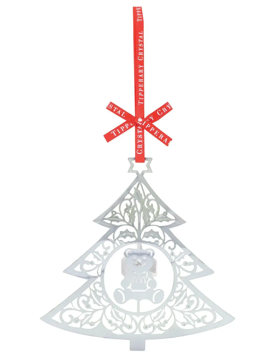 Silver Bear Christmas Tree Ornament 