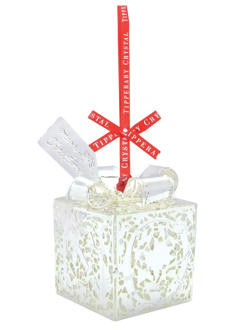 Christmas Present Silver Ornament