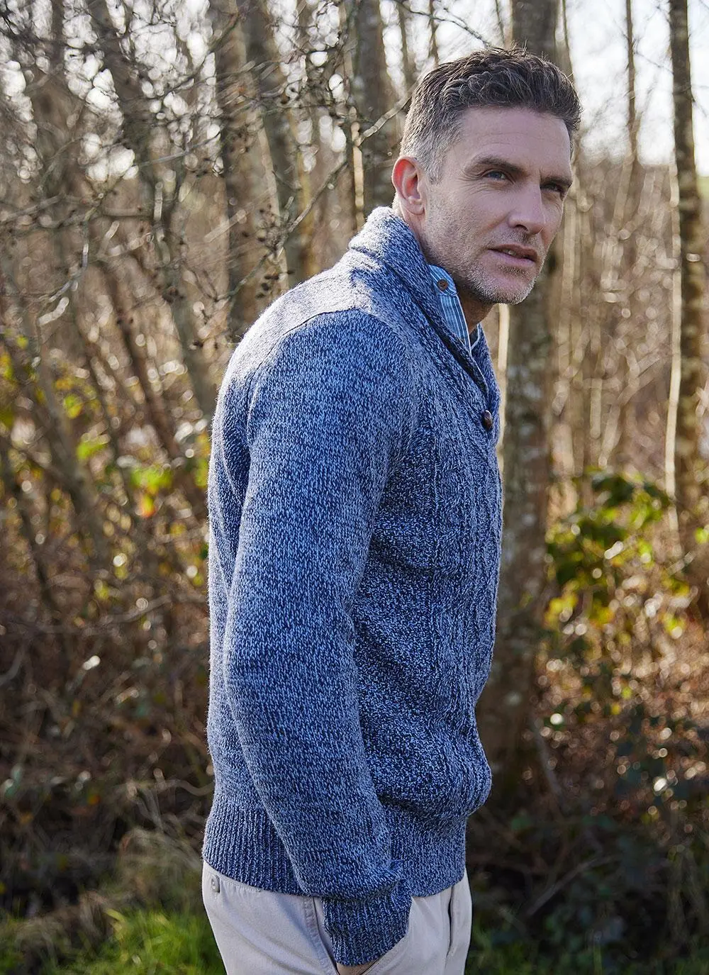 Brendan Shawl Collar Aran Sweater
