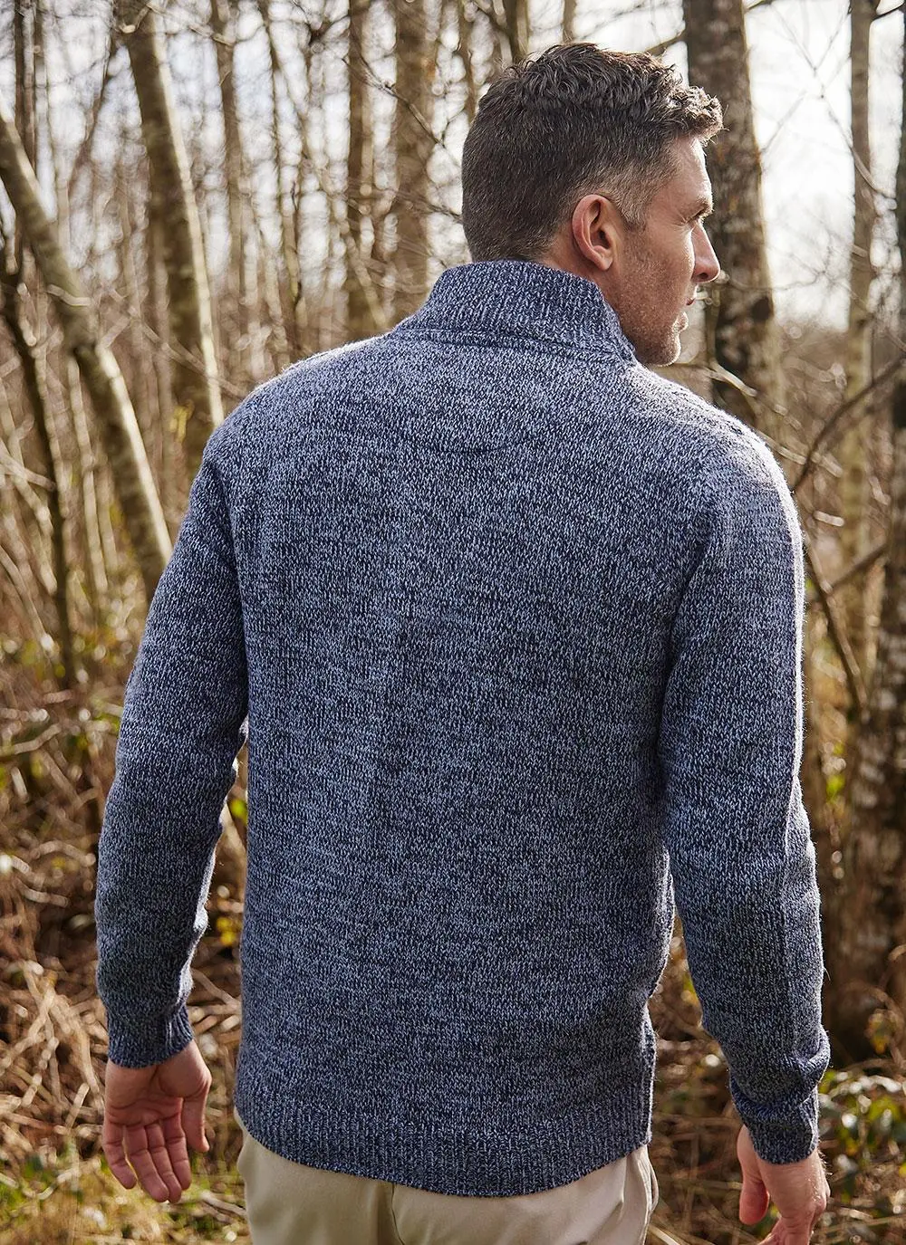 Kieran Button Neck Aran Sweater