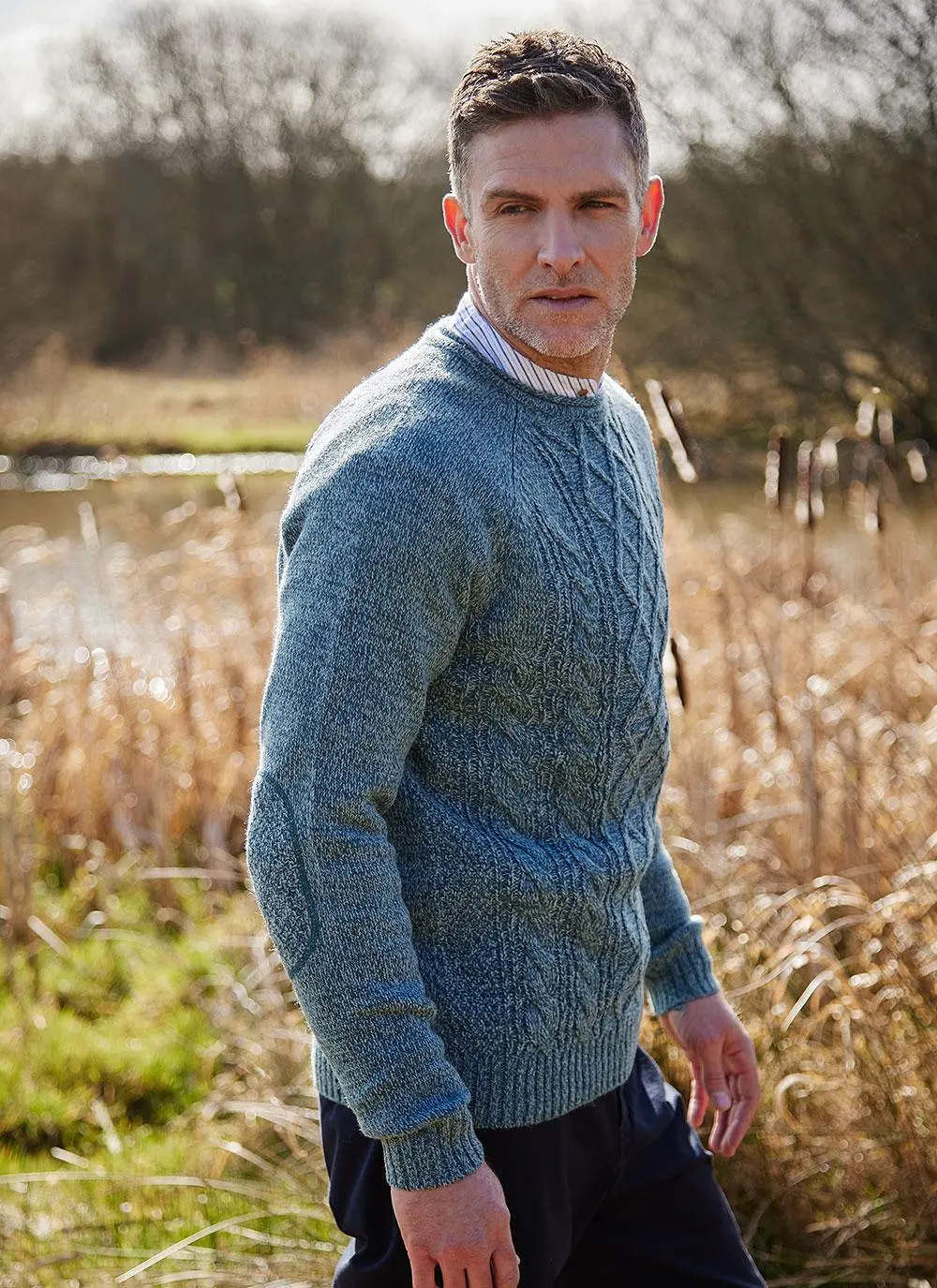 Gerard Crew Neck Aran Sweater