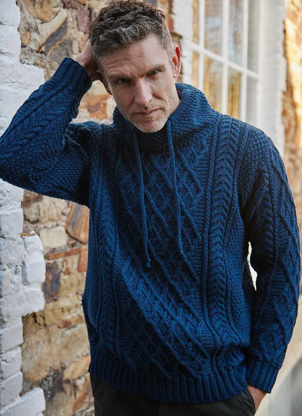 Tadhg Drawstring Aran Sweater