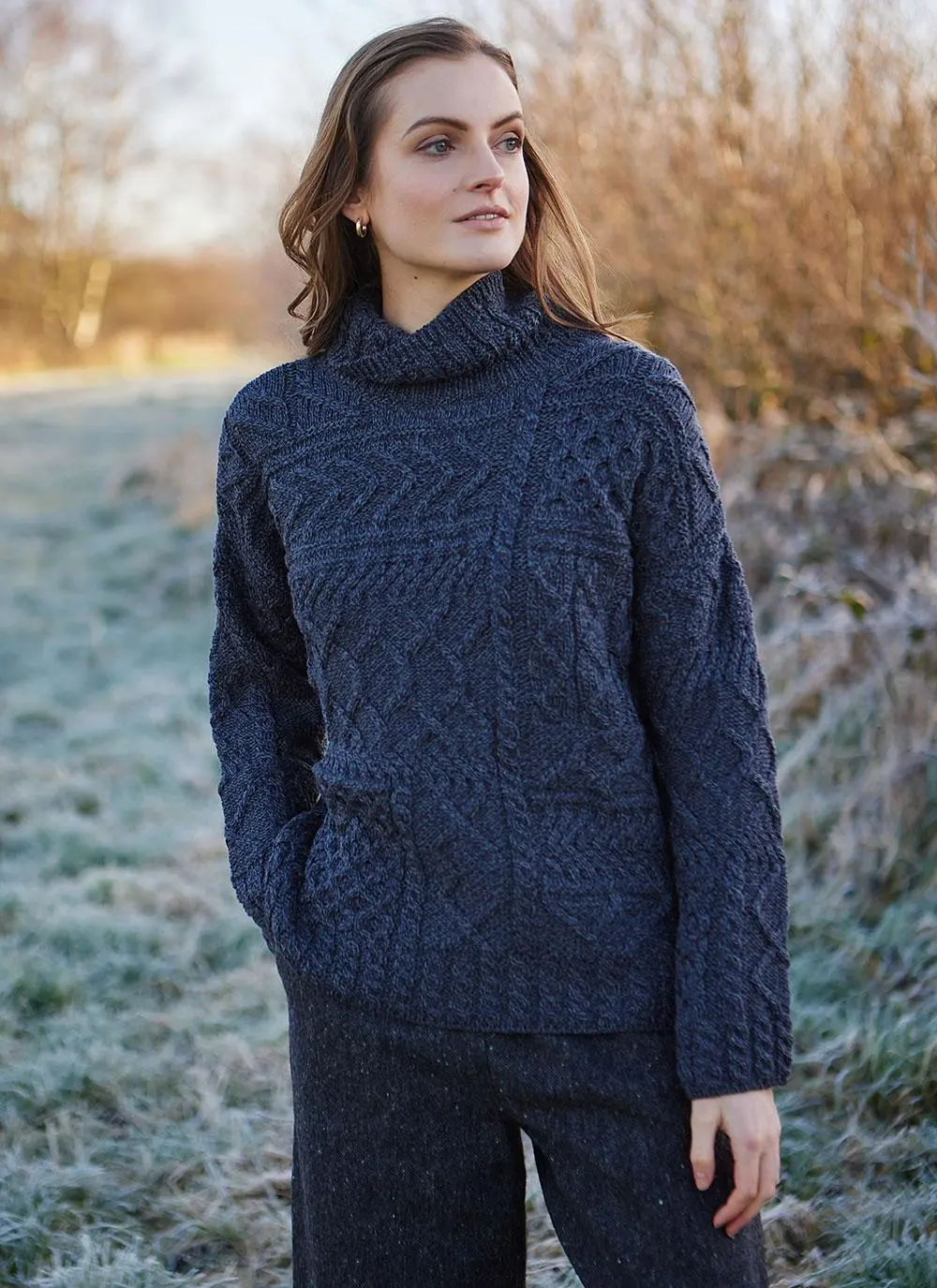 Patchwork Oversized Aran Sweater