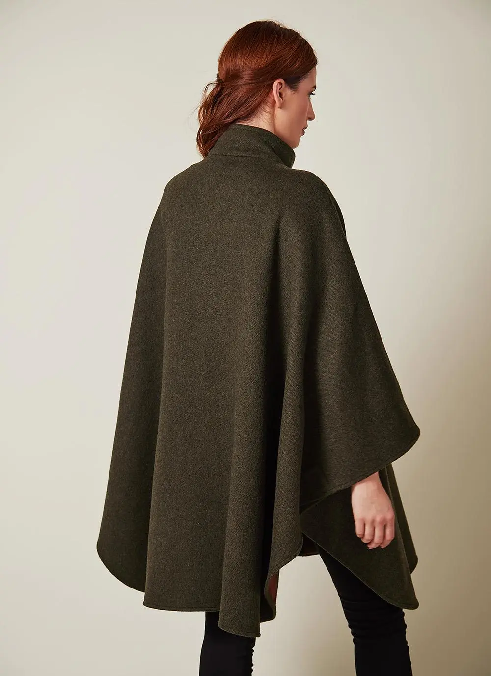 Pure New Wool Double Faced Zip Cape