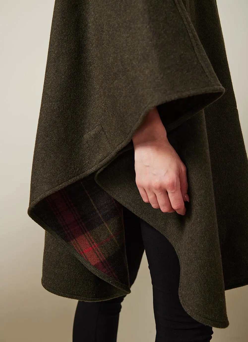 Pure New Wool Double Faced Zip Cape