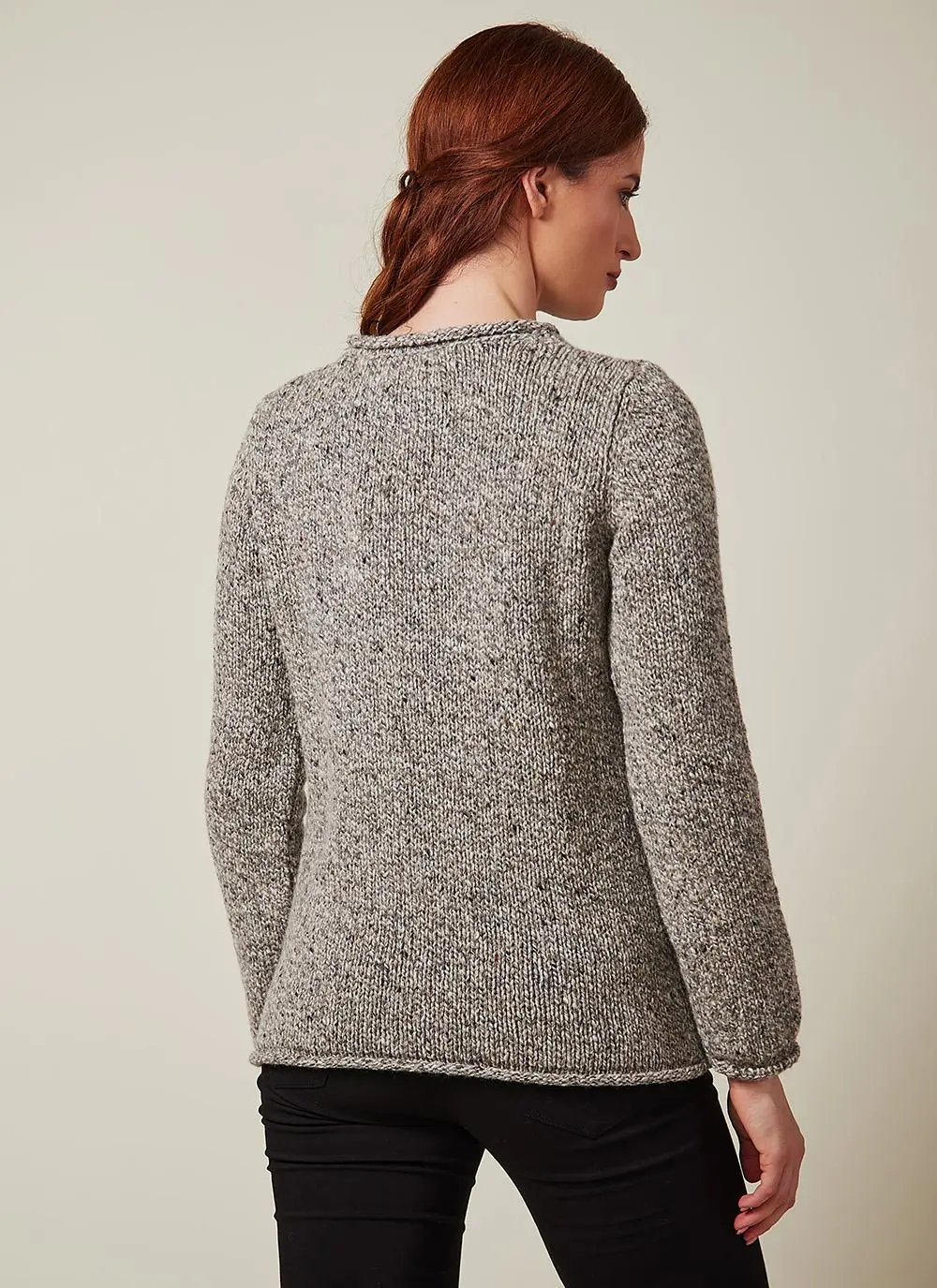 Fisherman Donegal Fleck Roll Neck Sweater