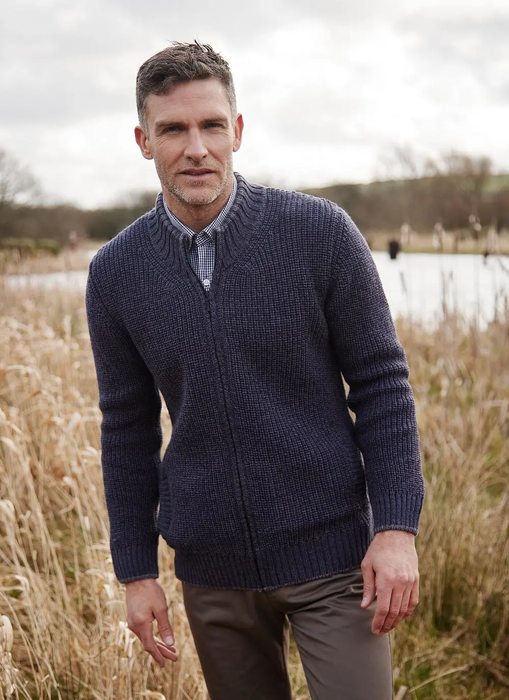 Full Zip Rockbrook Ribbed Cardigan 