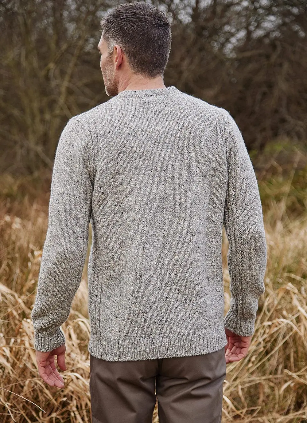 Fisherman Tweed Crew Neck Sweater 
