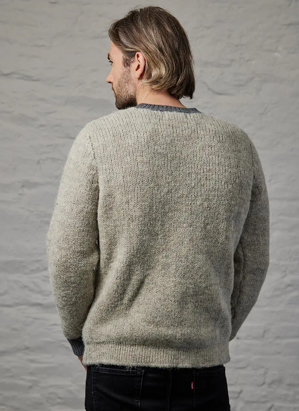 Fisherman Crew Neck Sweater with Geelong Lining