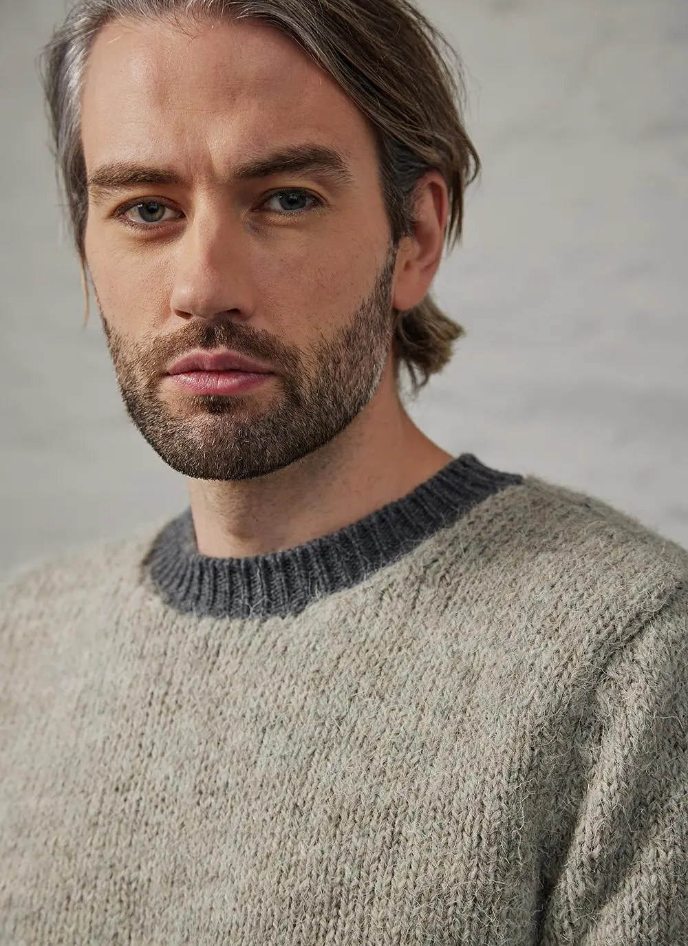 Fisherman Crew Neck Sweater with Geelong Lining
